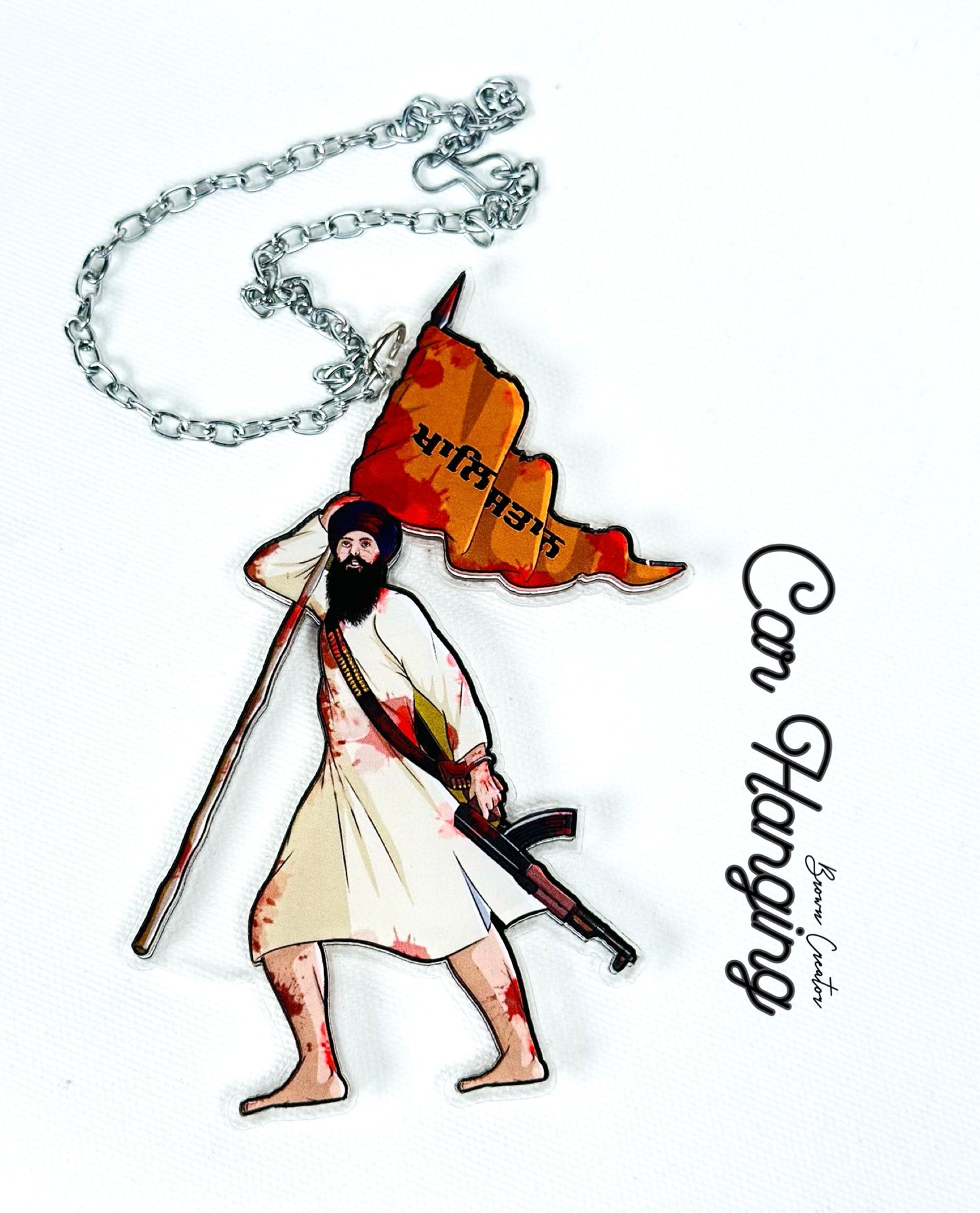 Sant Jarnail Singh Bhindranwala Rear View Mirror Hanging Accessory | Car Hanging