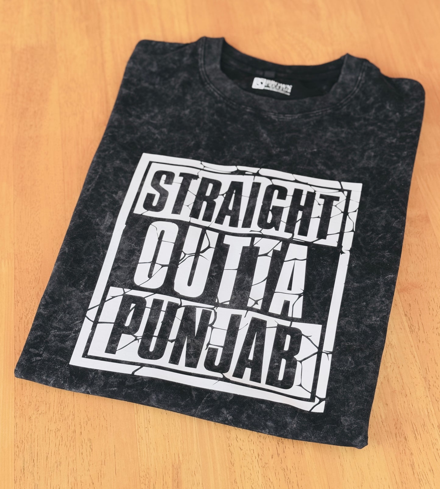 Straight Outta Punjab Acid Washed oversized T-shirt
