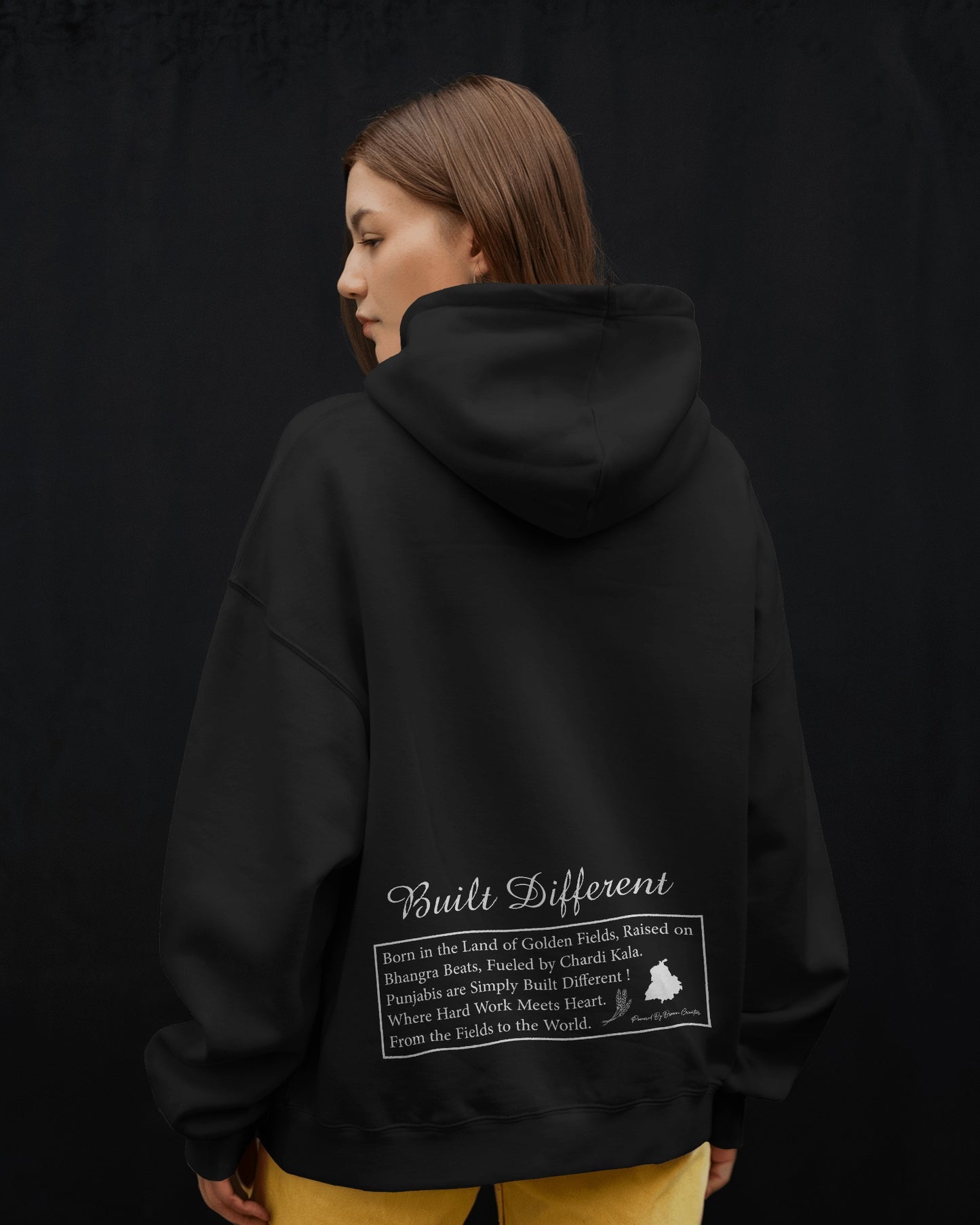 Built Different Premium Cotton Back Print Unisex Hoodie