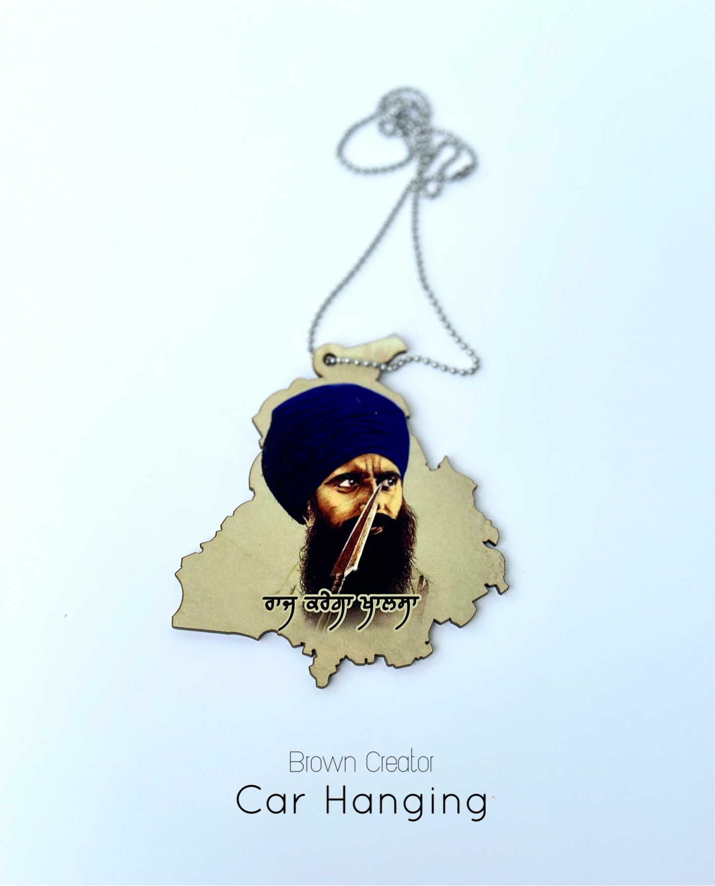 raj karega khalsa Rear View Mirror Hanging Accessory | Car Hanging.