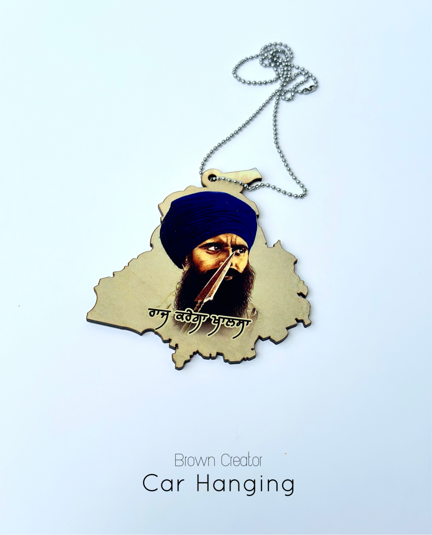 raj karega khalsa Rear View Mirror Hanging Accessory | Car Hanging.