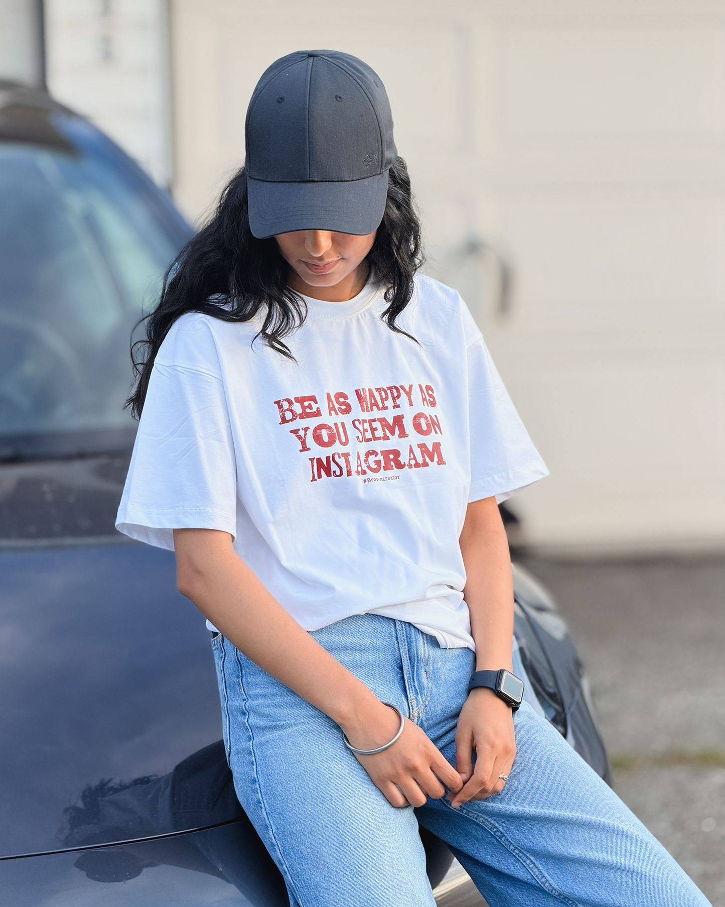 Be as happy as you seem on instagram unisex T-shirt