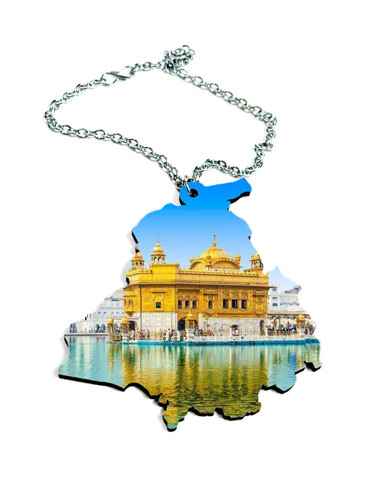 Golden Temple Car Hanging | Punjab Map | Rear View Mirror Hanging Accessory | Car Hanging (Copy)