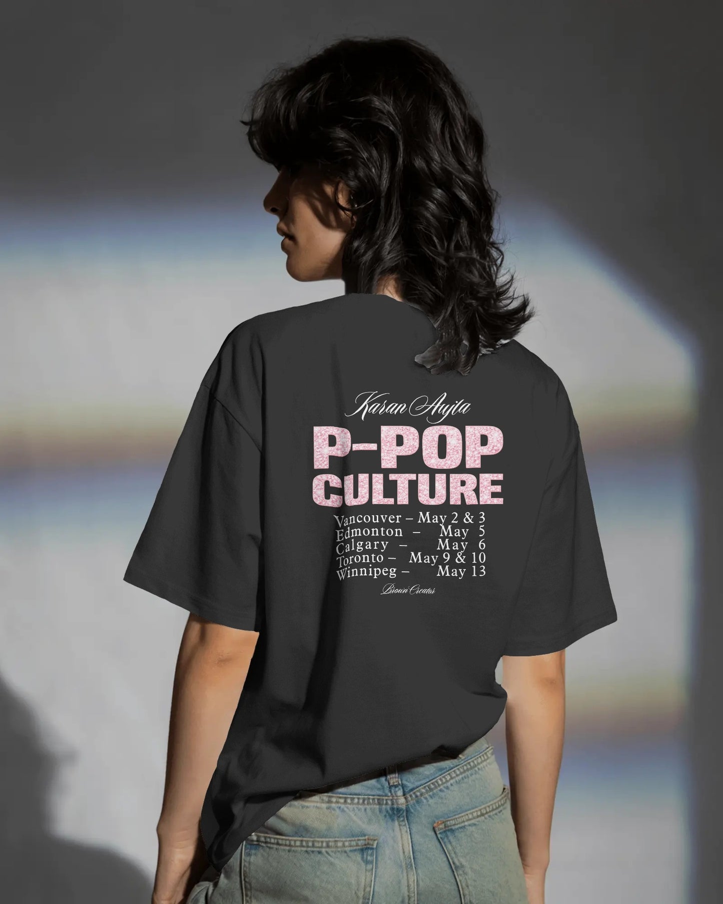 Karan Aujla P-POP front back print Premium T-shirt