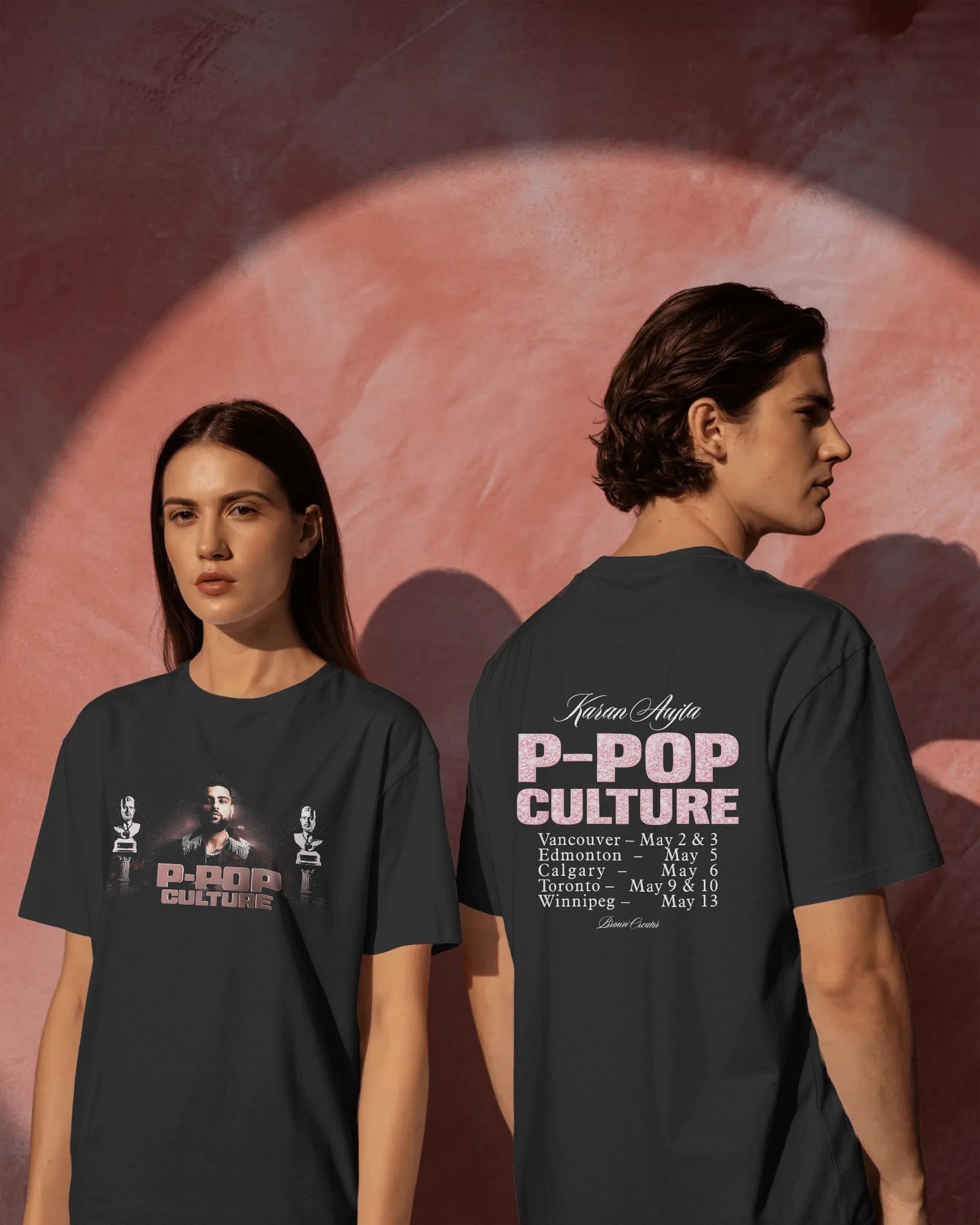 Karan Aujla P-POP front back print Premium T-shirt