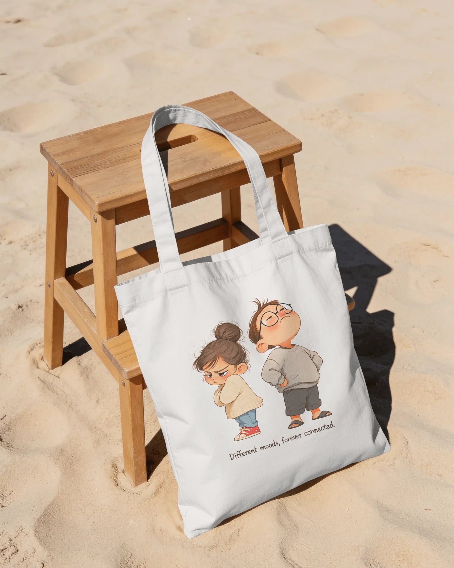Different Moods, Forever Connected Tote Bag - Stylish & Sustainable